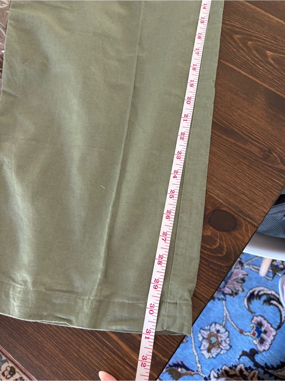 H&M Linen Blend Wide Leg Pants – Khaki Green – Size Medium - Picture 8 of 9